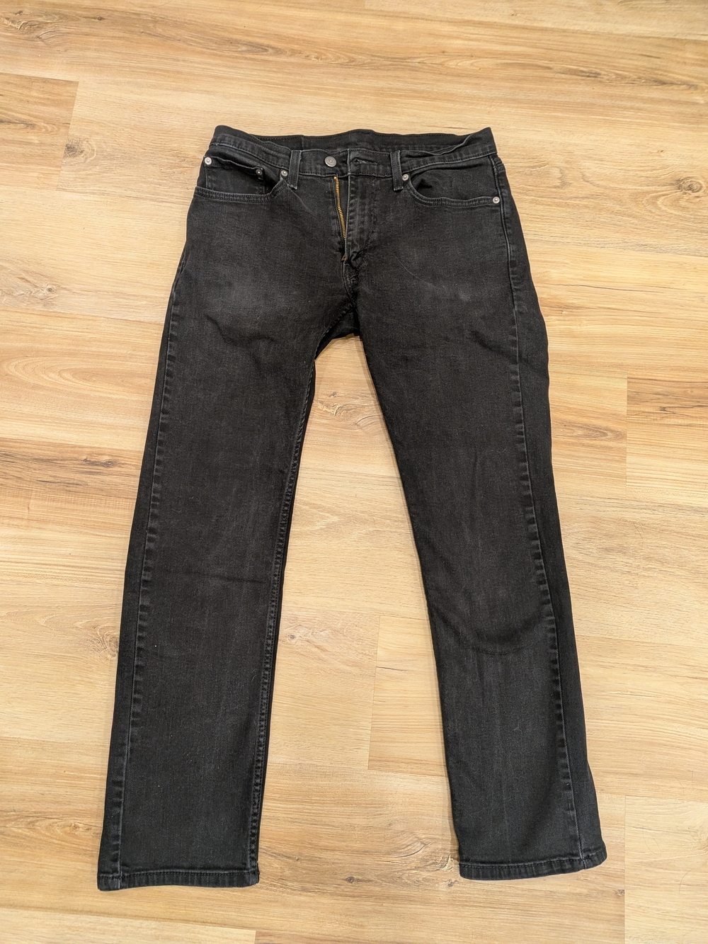 Men's Black Straight-Leg Jeans